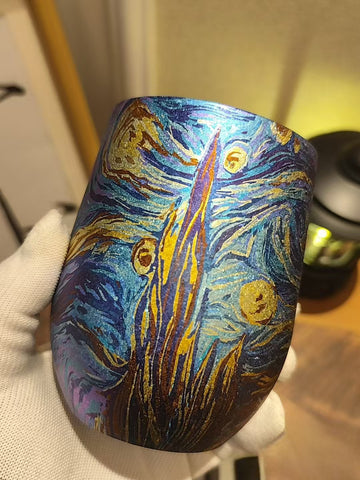 Van Gogh Starry Sky Pure Titanium Double-Walled Insulated Mug – 400ml, Hand-Painted